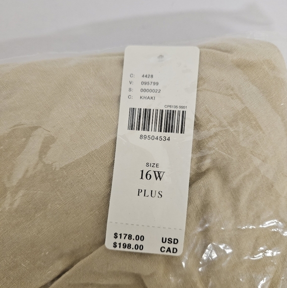 Anthropologie Ruched Slim Midi Dress with Tie Back in Khaki and Orange NWT - Picture 15 of 16